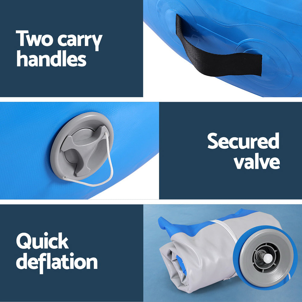 Everfit 1m Air Track Spot Inflatable Gymnastics Tumbling Mat Round W/ Pump Blue Everfit