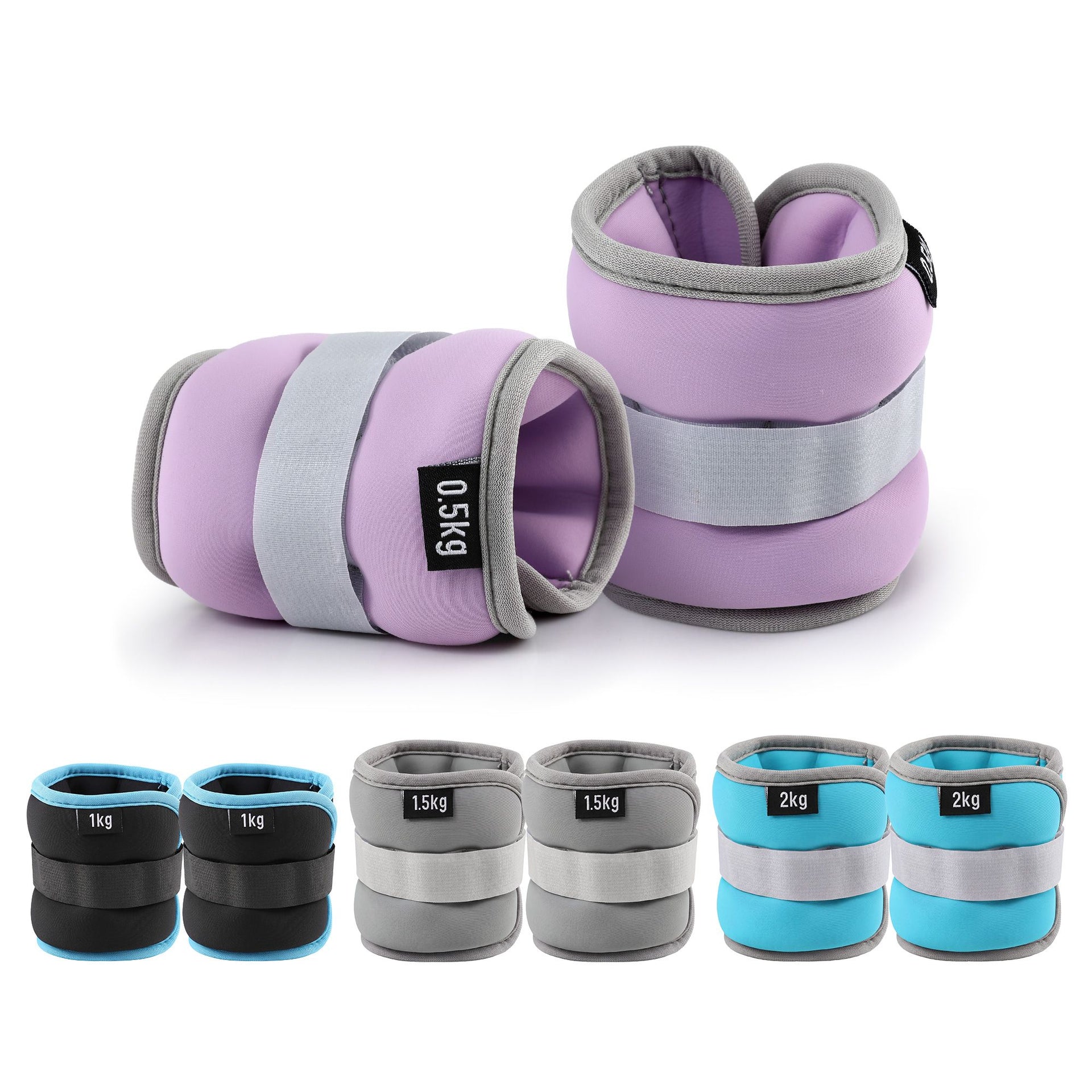 Everfit Ankle Wrist Weights for Women & Men, 4 Colors Set with 1 2 3 4kg Wearable Leg Arm Weights with Secure Fit for Walking, Running, Pilates, Home Fitness Everfit