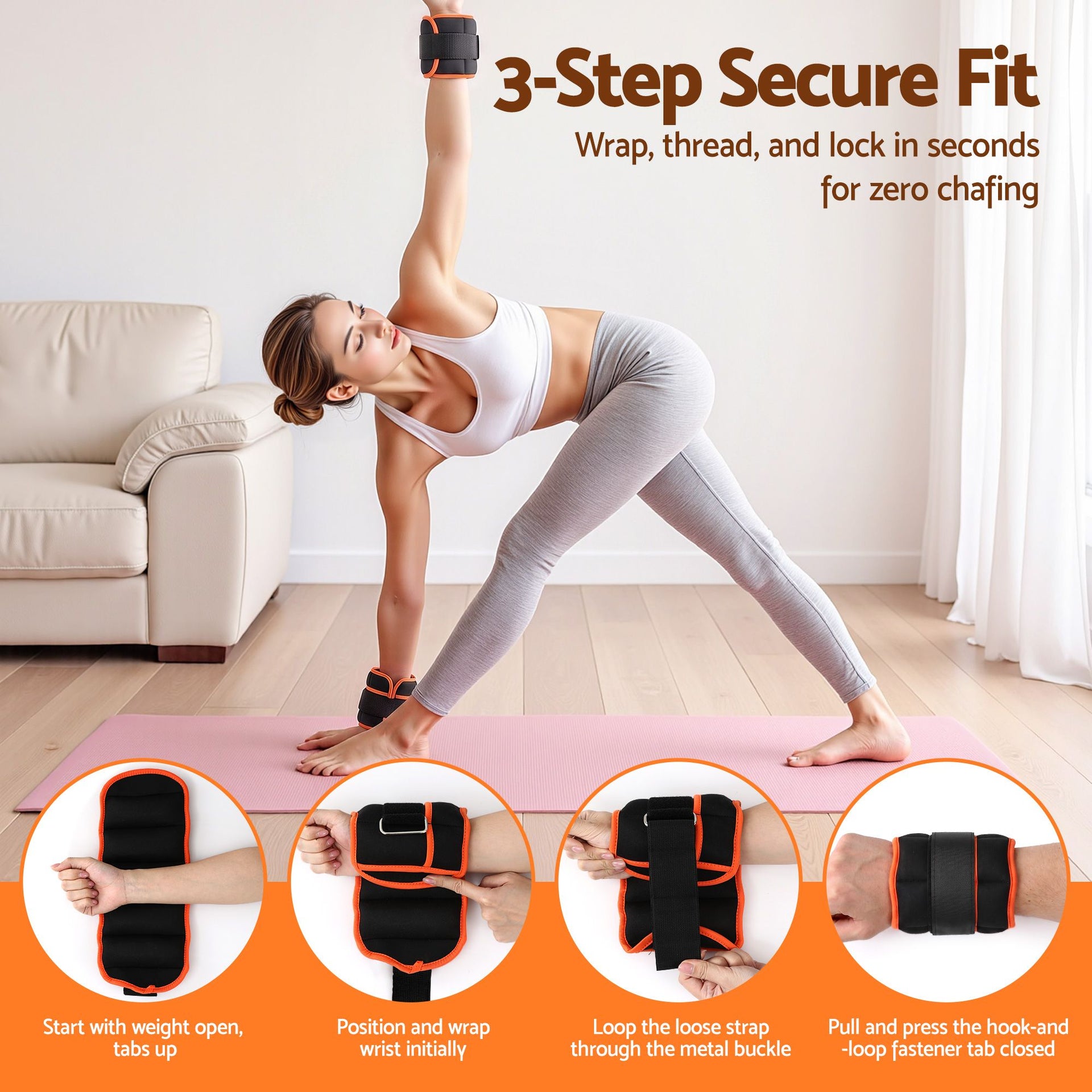Everfit Adjustable Ankle Weights, 1 Pair (0.9-4.55Kg) Removable Sandbags for Women & Men, Wrist Weights & Leg Weights for Home Gym, Pilates, Walking, Strength Training Awezingly