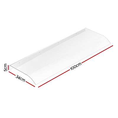 Instahut Window Door Awning 0.4mx1m Transparent