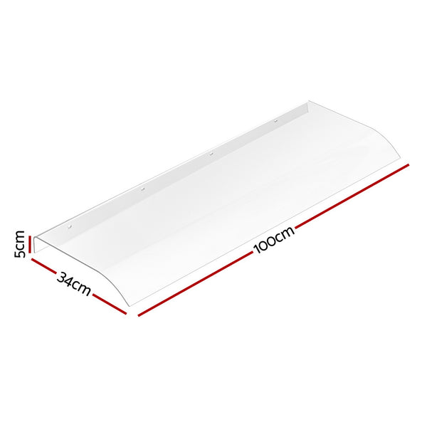 Instahut Window Door Awning 0.4mx1m Transparent Awezingly