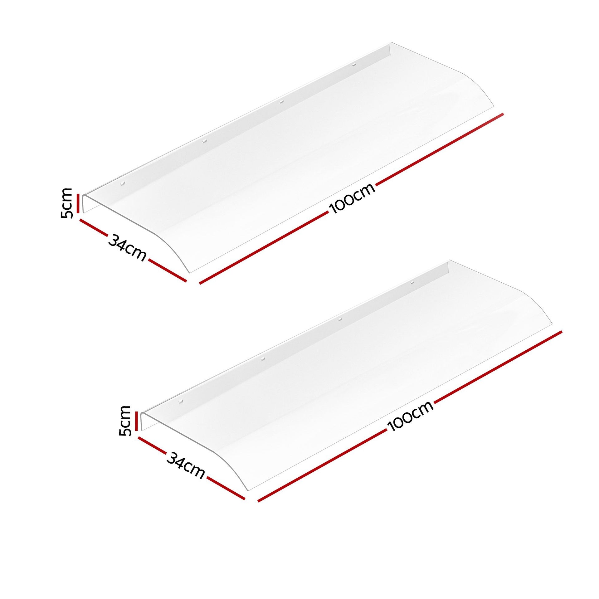 Instahut Window Door Awning 0.4mx2m Transparent instahut