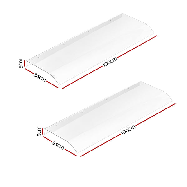 Instahut Window Door Awning 0.4mx2m Transparent instahut