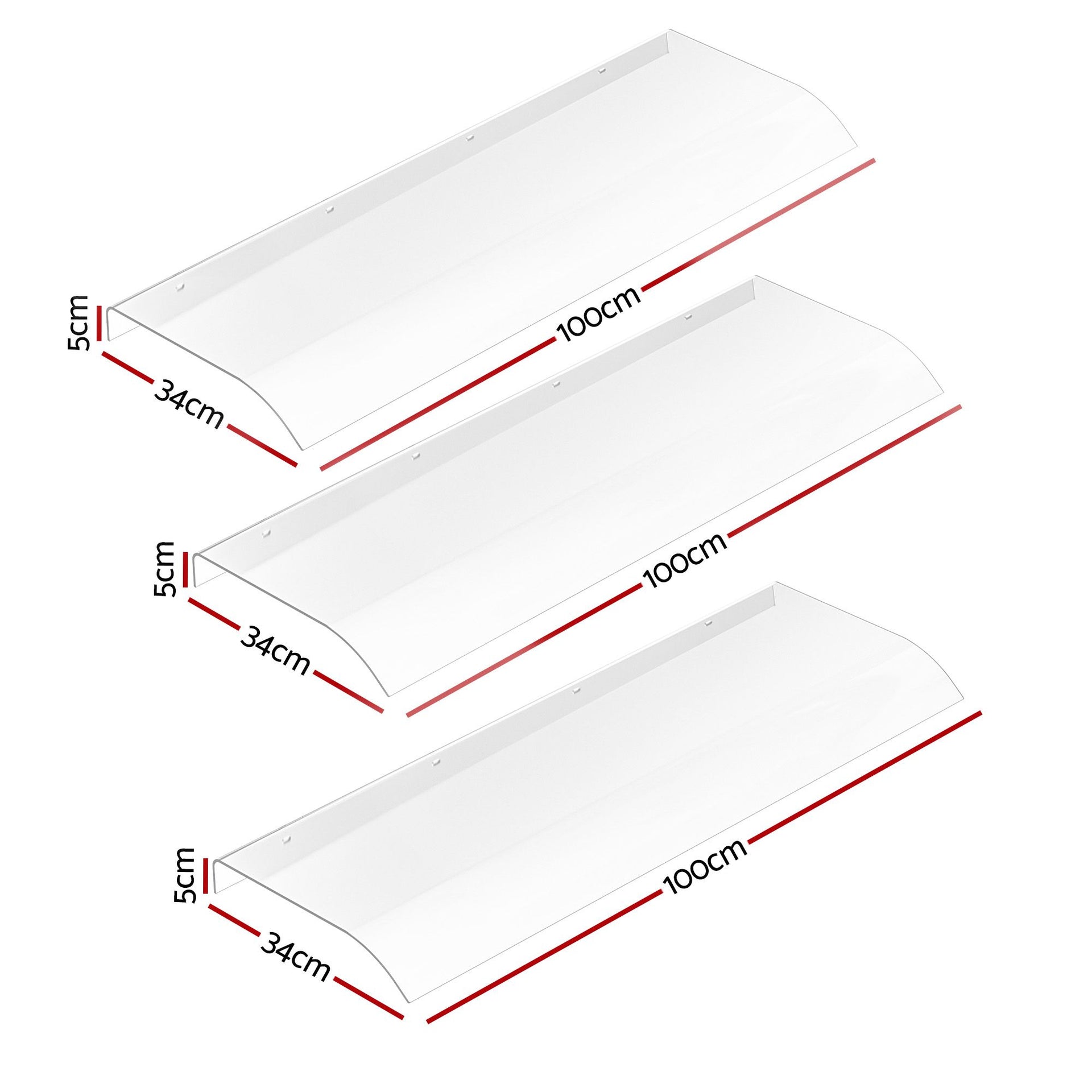 Instahut Window Door Awning 0.4mx3m Transparent instahut