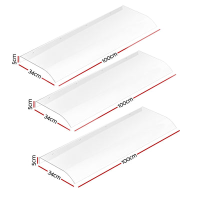 Instahut Window Door Awning 0.4mx3m Transparent