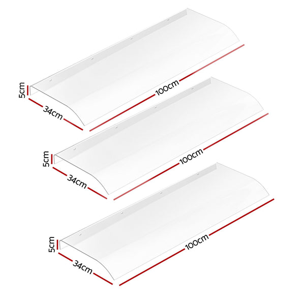 Instahut Window Door Awning 0.4mx3m Transparent instahut