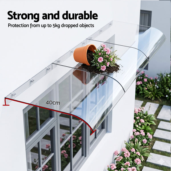 Instahut Window Door Awning 0.4mx3m Transparent instahut