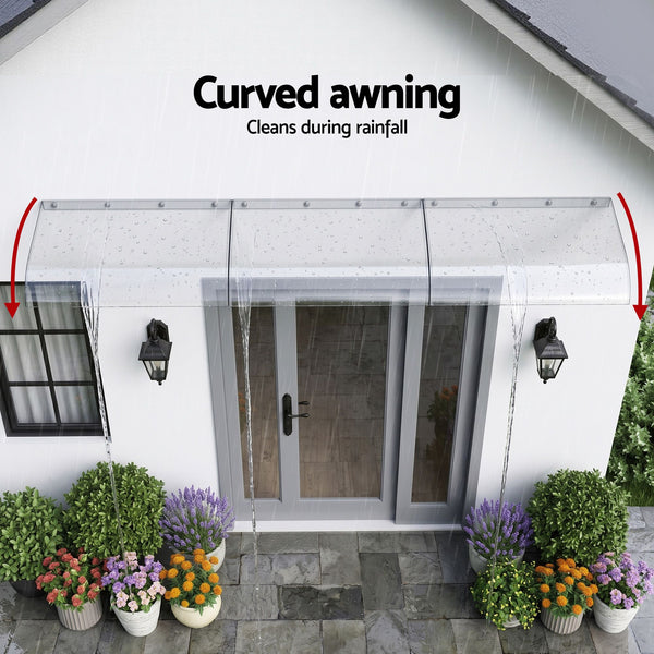 Instahut Window Door Awning 0.4mx3m Transparent instahut