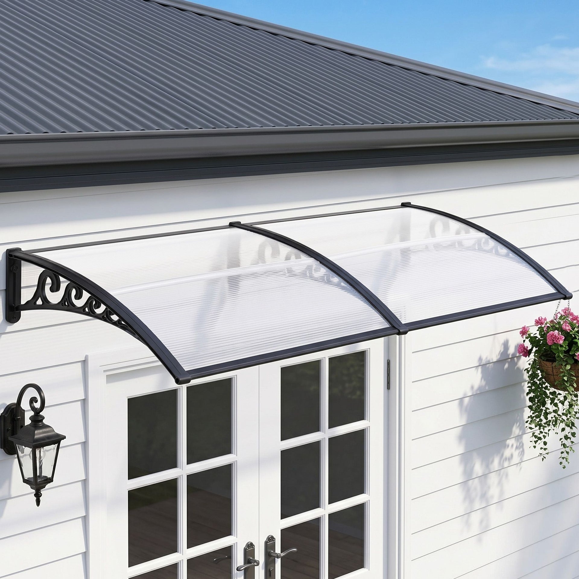 Instahut Window Door Awning 0.8mx2m Transparent instahut