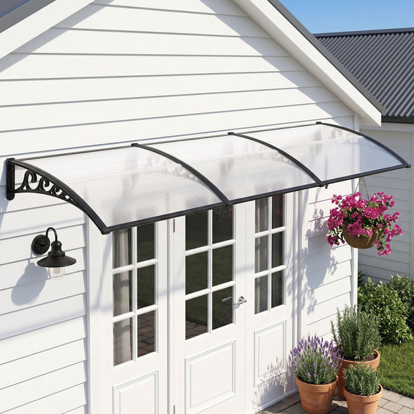 Instahut Window Door Awning 0.8mx3m Transparent instahut