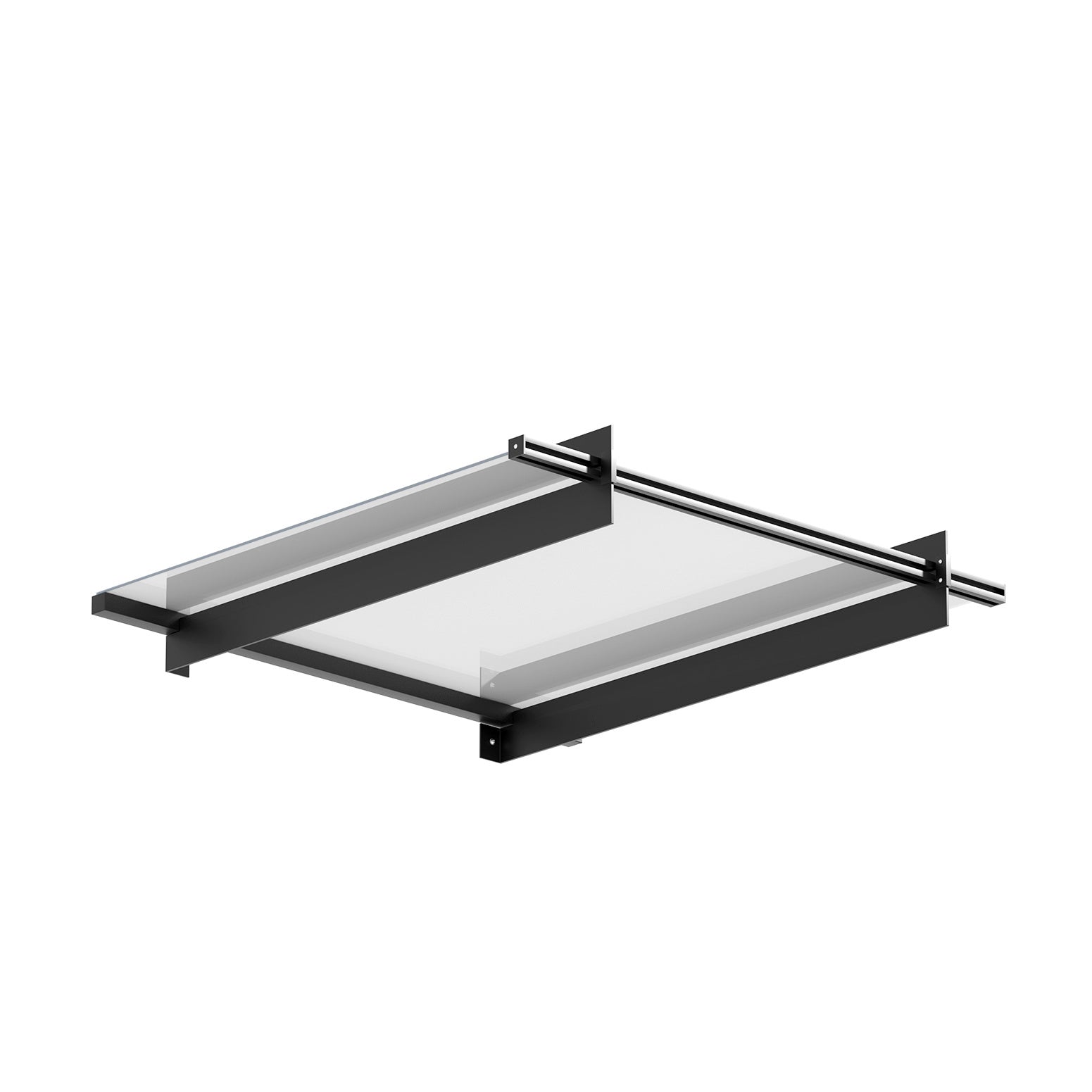 Instahut Window Door Awning Canopy 1mx1m Flat Transparent Sheet Metal Frame Awezingly