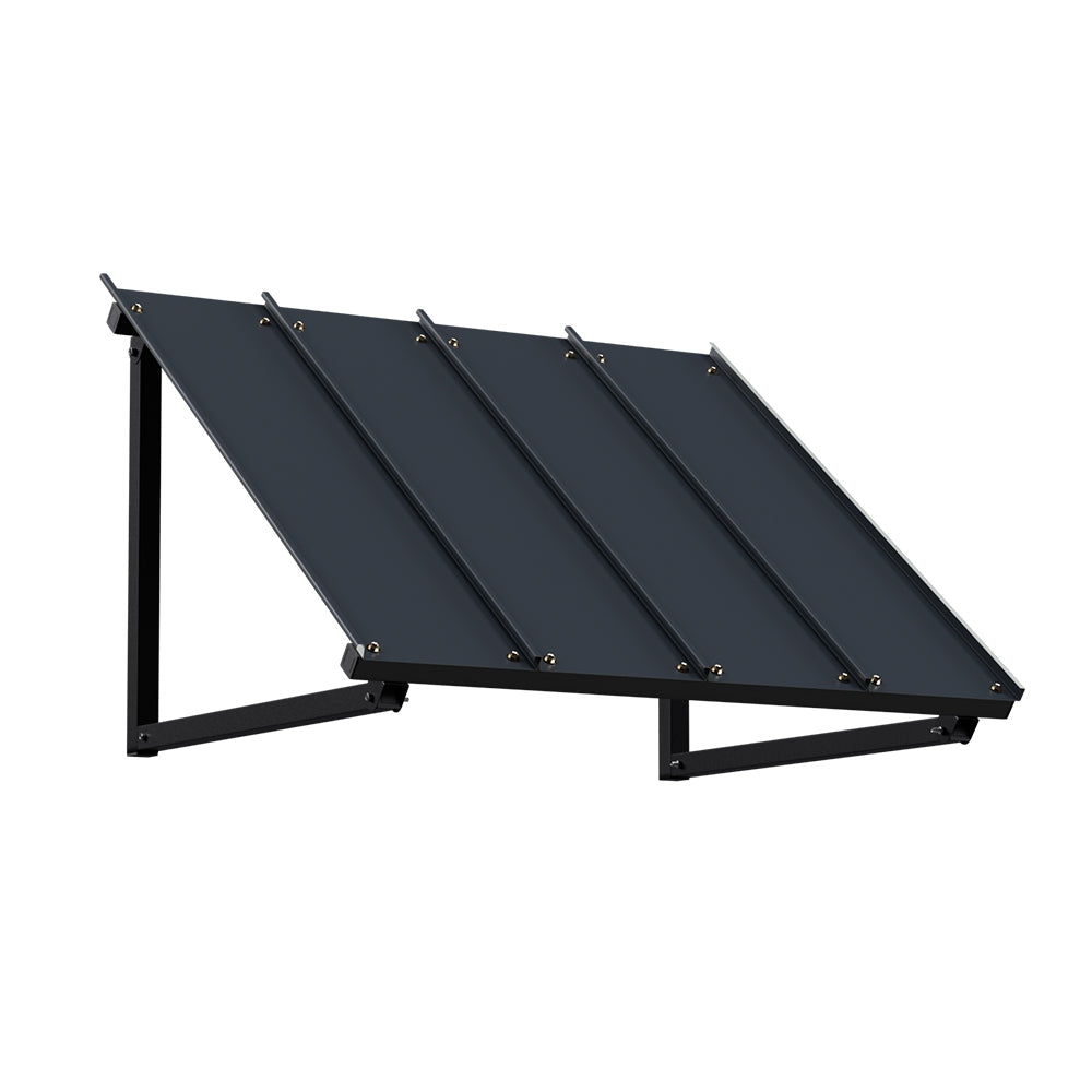 Instahut Window Door Awning Canopy 1mx1.2m Black Metal Frame Instahut