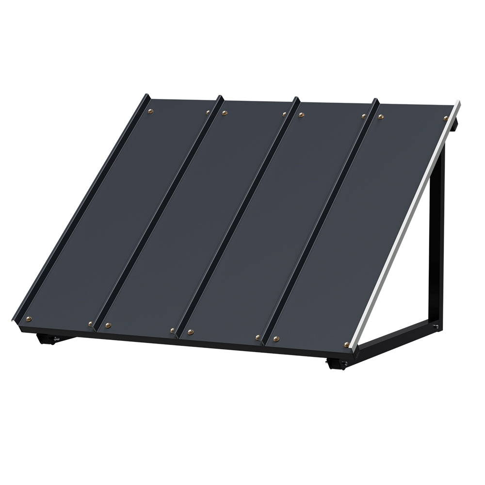Instahut Window Door Awning Canopy 1mx1.2m Black Metal Frame Instahut