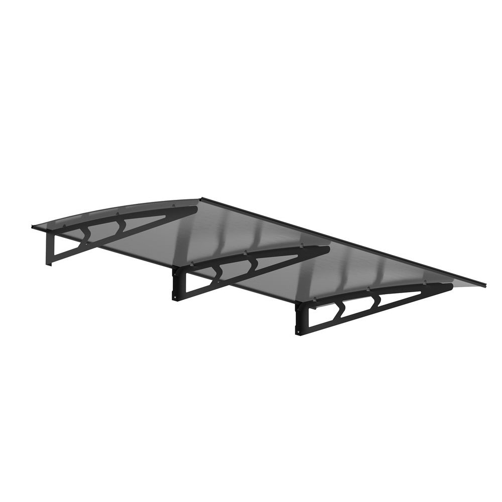 Instahut Window Door Awning Canopy 1mx2m Grey Solid Sheet Metal Frame Does not apply