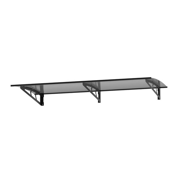 Instahut Window Door Awning Canopy 1mx2m Grey Solid Sheet Metal Frame Does not apply