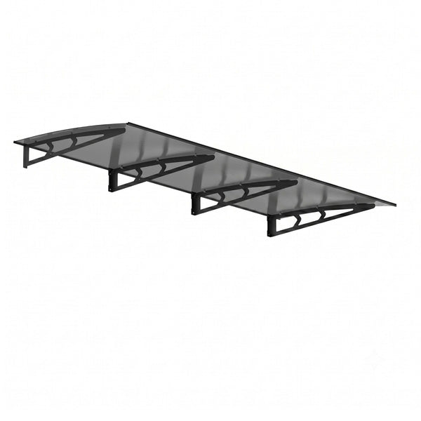 Instahut Window Door Awning Canopy 1m x 3m Grey Solid Sheet Metal Frame instahut