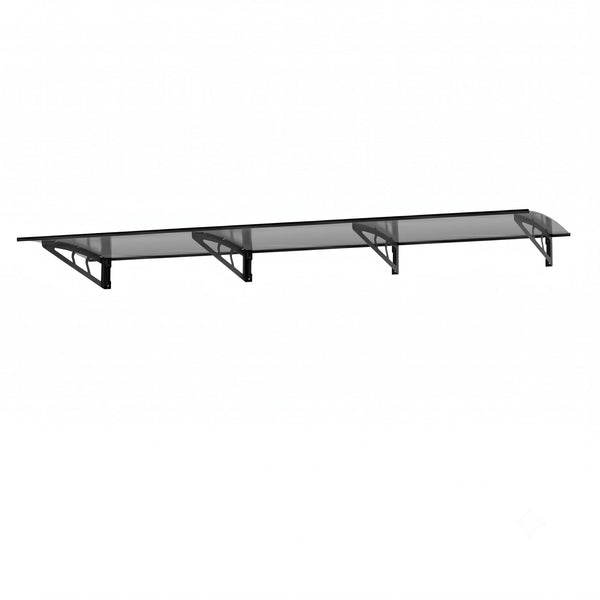 Instahut Window Door Awning Canopy 1m x 3m Grey Solid Sheet Metal Frame instahut
