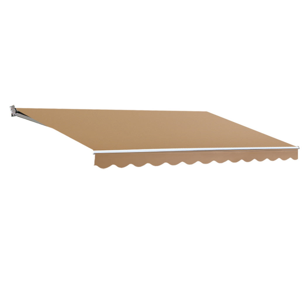 Instahut Retractable Folding Arm Awning Manual Sunshade 2.5Mx2M Beige Instahut