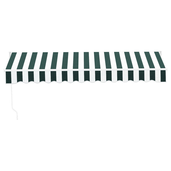 Instahut Retractable Folding Arm Awning Manual Sunshade 3Mx2.5M Green White Awezingly