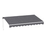 Instahut Retractable Folding Arm Awning Manual Sunshade 3.5M X 2.5M Grey