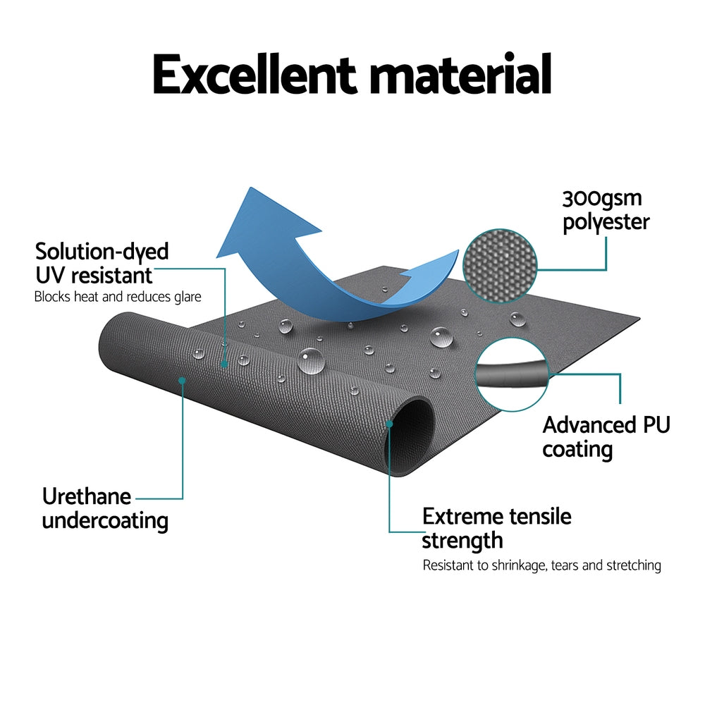 Instahut Retractable Folding Arm Awning Manual Sunshade 3.5M X 2.5M Grey Awezingly