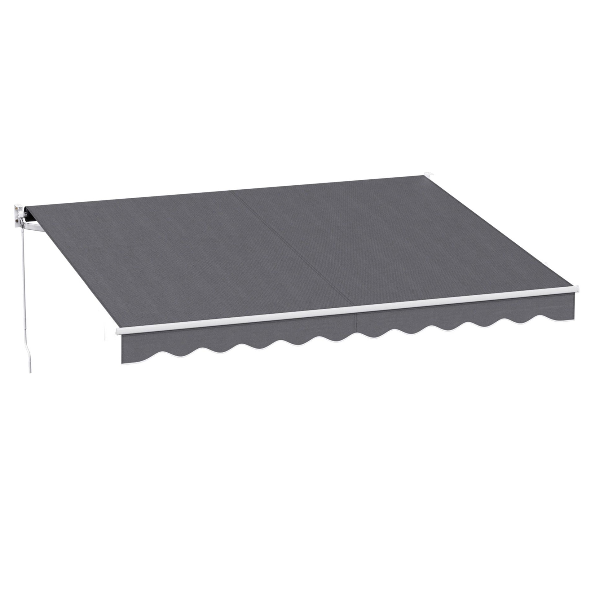 Instahut Retractable Folding Arm Awning Manual Sunshade 3.5M X 3M Grey instahut