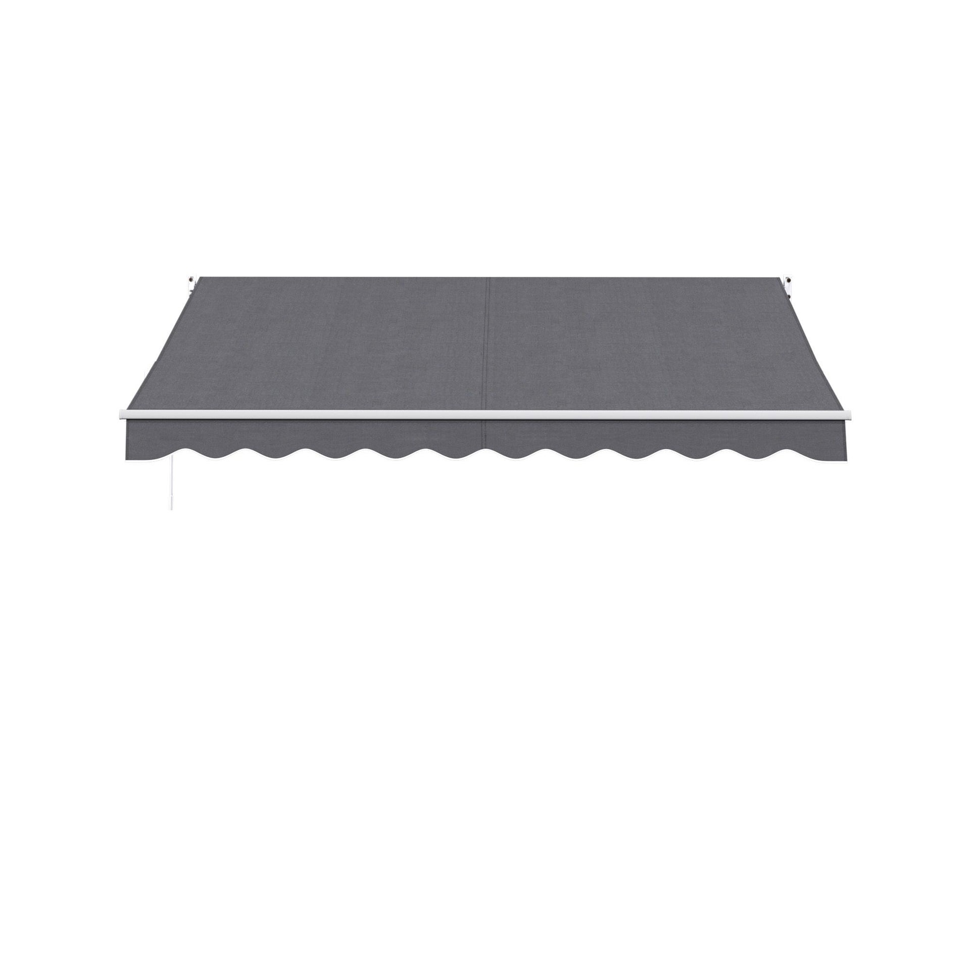 Instahut Retractable Folding Arm Awning Manual Sunshade 3.5M X 3M Grey instahut