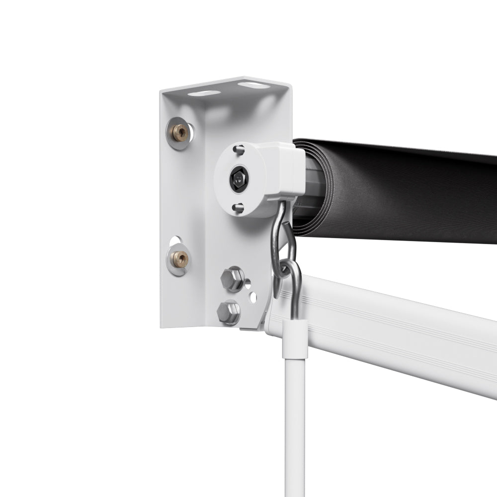 Instahut Retractable Folding Arm Awning Manual Sunshade 4Mx2.5M Grey Awezingly