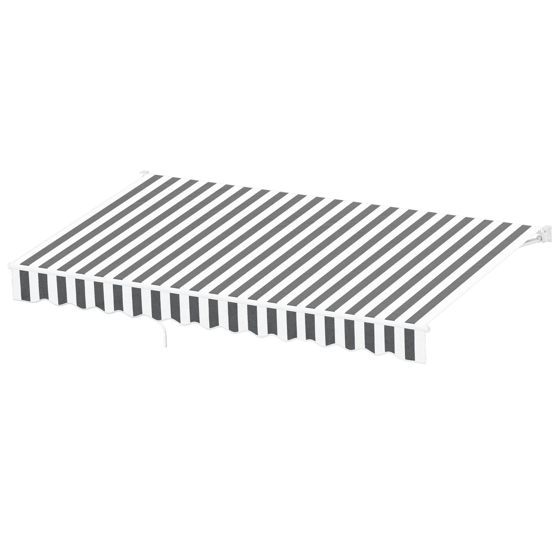 Instahut Retractable Folding Arm Awning Manual Sunshade 4.5Mx3M Grey White instahut