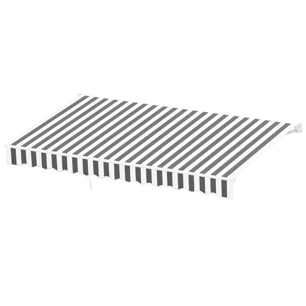 Instahut Retractable Folding Arm Awning Manual Sunshade 4.5Mx3M Grey White instahut