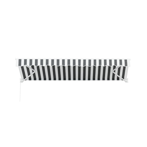Instahut Retractable Folding Arm Awning Manual Sunshade 4.5Mx3M Grey White instahut