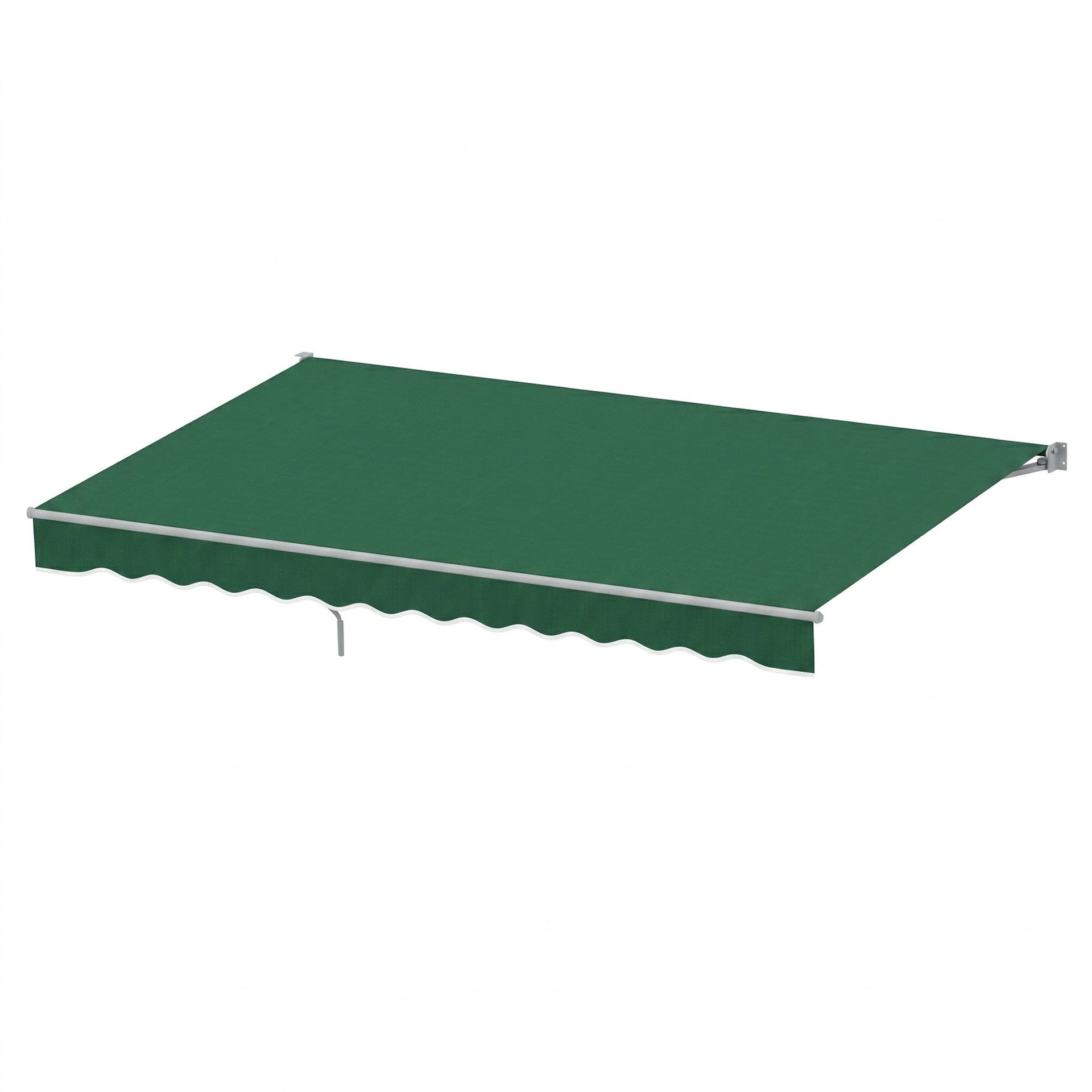 Instahut Retractable Folding Arm Awning Manual Sunshade 5Mx3M Dark Green instahut