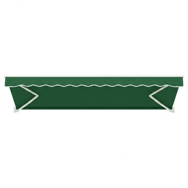 Instahut Retractable Folding Arm Awning Manual Sunshade 5Mx3M Dark Green instahut
