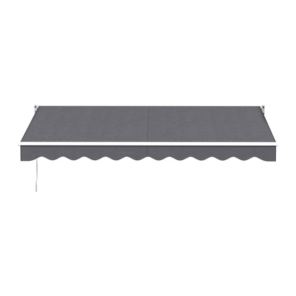 Instahut Retractable Folding Arm Awning Motorised Sunshade 3.5M X 2.5M Grey Awezingly