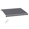 Instahut Retractable Folding Arm Awning Motorised Sunshade 3.5M X 3M Grey