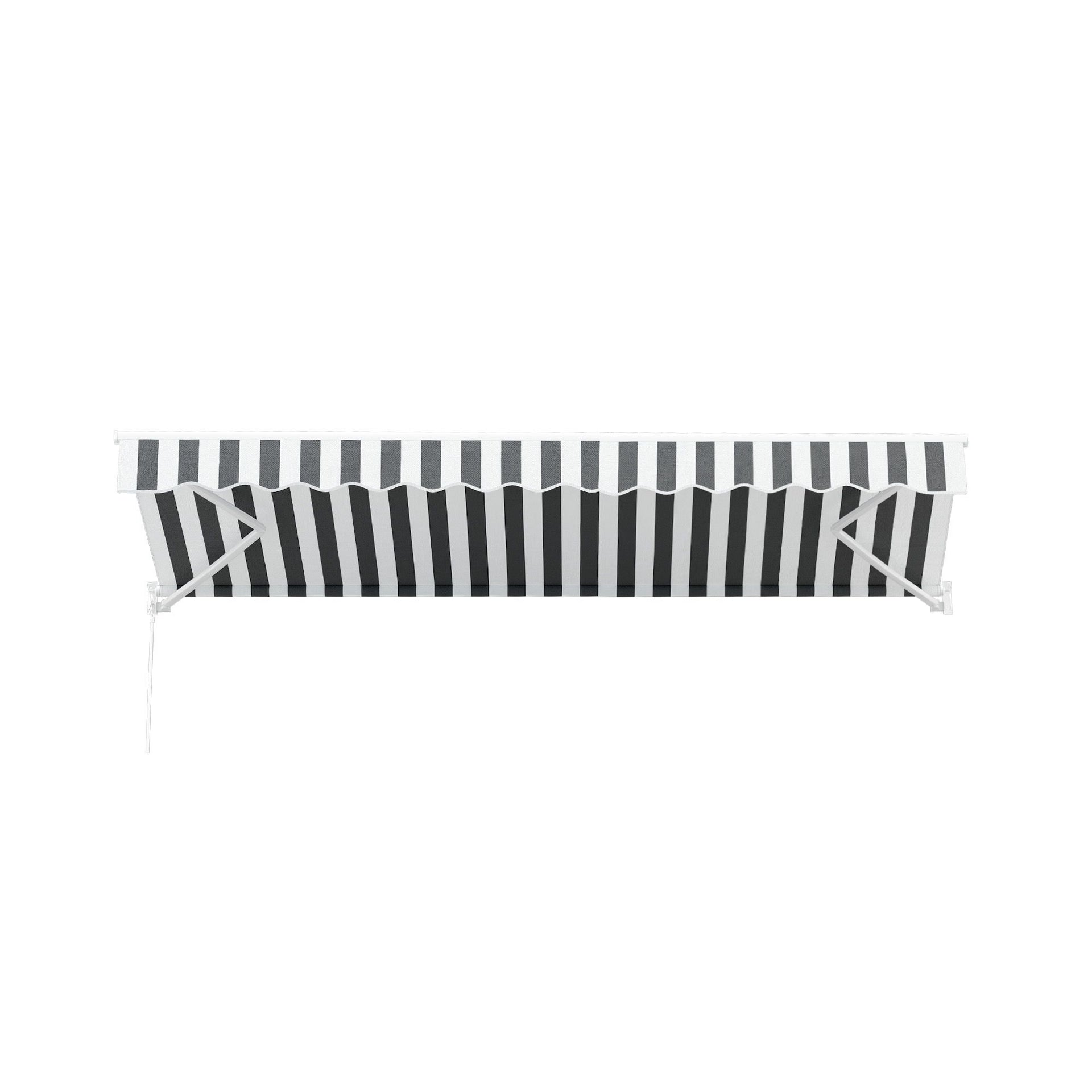 Instahut Retractable Folding Arm Awning Motorised Sunshade 4.5Mx3M Grey White instahut