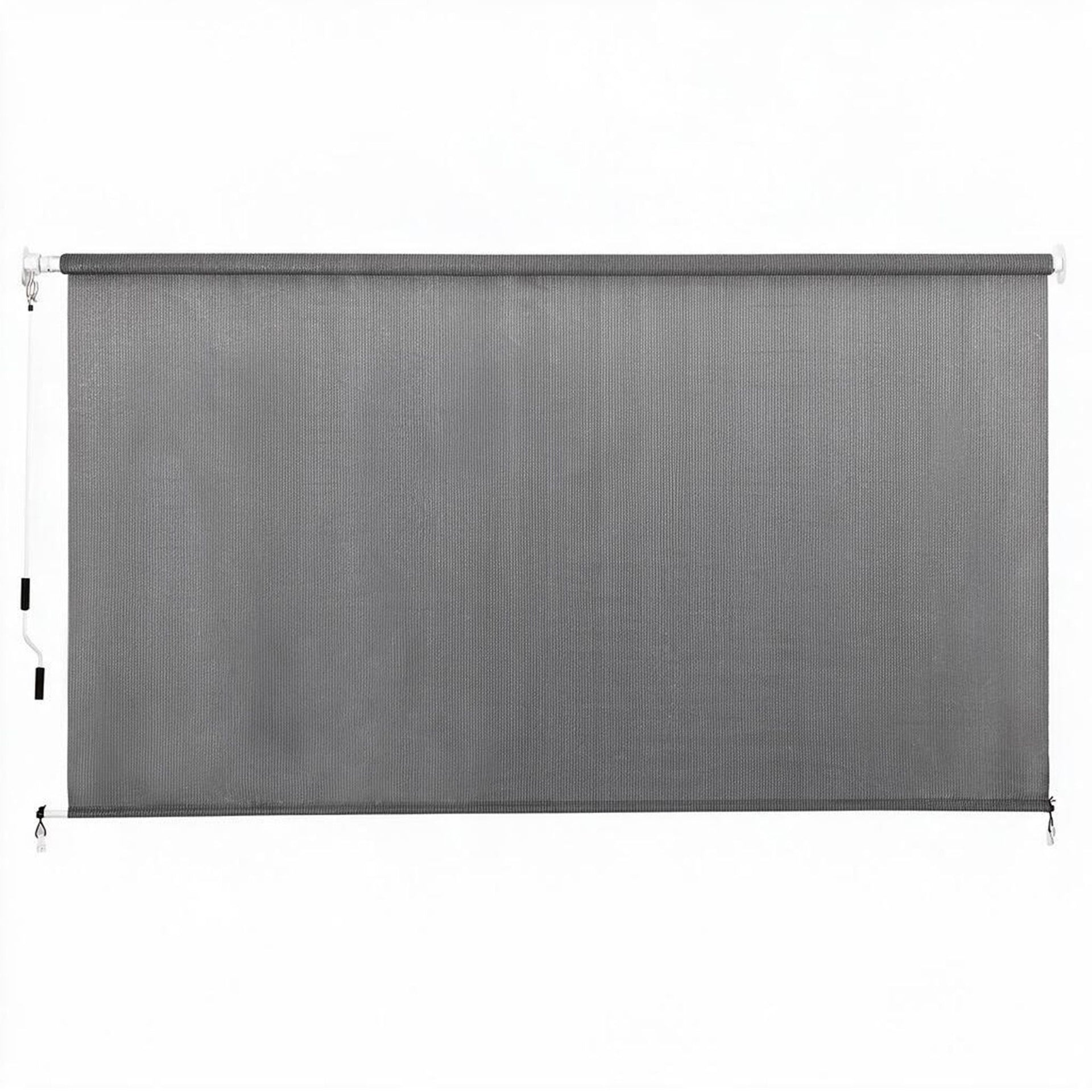 Instahut 3X2.5M HDPE Straight Drop Awning Outdoor Roller Blind Shade Screen Grey Awezingly