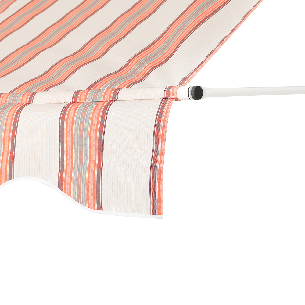 Instahut Window Fixed Pivot Arm Awning Outdoor Door Canopy 2X1.8M Beige/Brown Awezingly