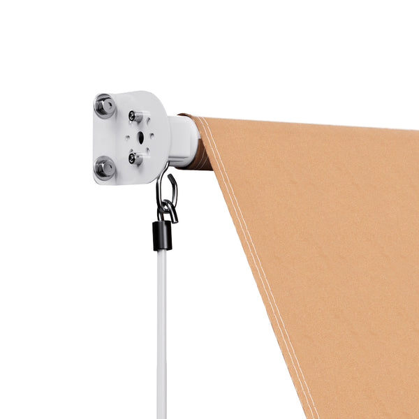 Instahut Window Fixed Pivot Arm Awning Outdoor Retractable Canopy 2.1X2.1M Beige Awezingly