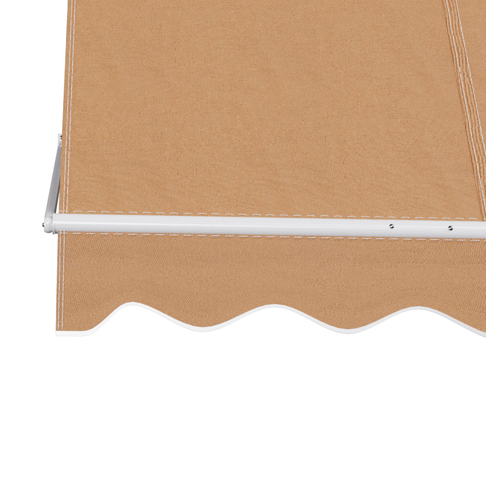 Instahut Window Fixed Pivot Arm Awning Outdoor Retractable Canopy 2.1X2.1M Beige Awezingly