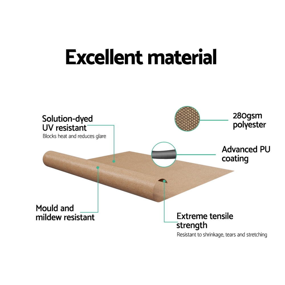 Instahut Window Fixed Pivot Arm Awning Outdoor Retractable Canopy 2.1X2.1M Beige Awezingly