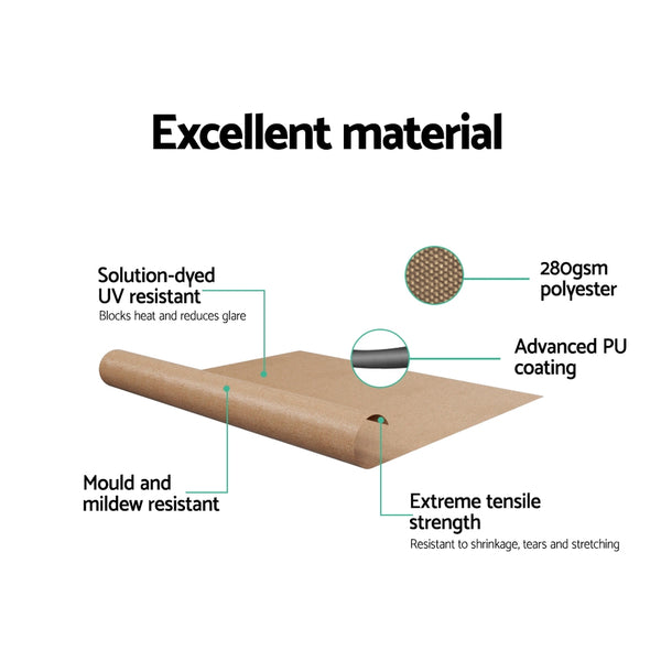 Instahut Window Fixed Pivot Arm Awning Outdoor Retractable Canopy 2.1X2.1M Beige Awezingly