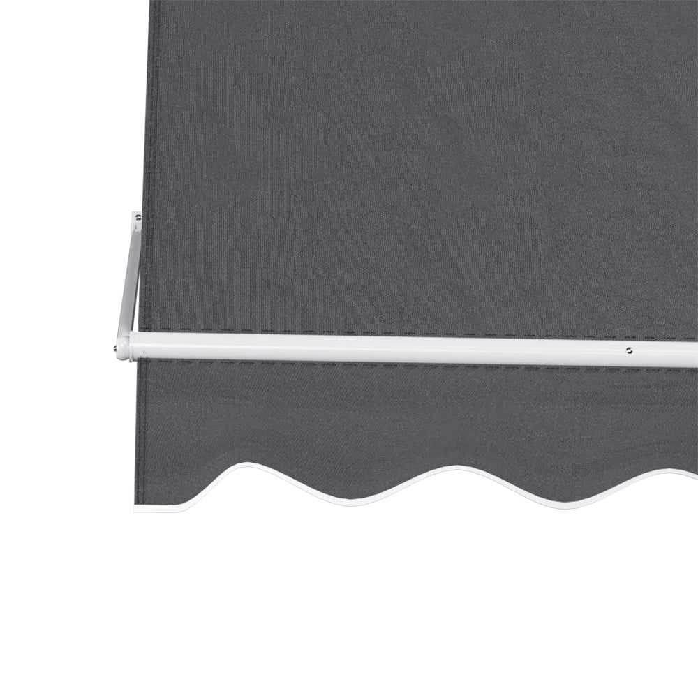 Instahut Retractable Fixed Pivot Arm Window Awning Outdoor Blinds 2.1X2.1M Grey Awezingly