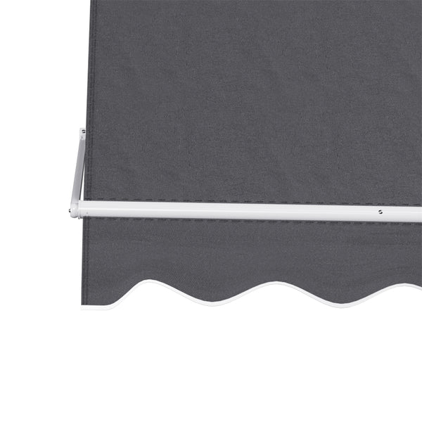 Instahut Retractable Fixed Pivot Arm Window Awning Outdoor Blinds 2.1X2.1M Grey Awezingly