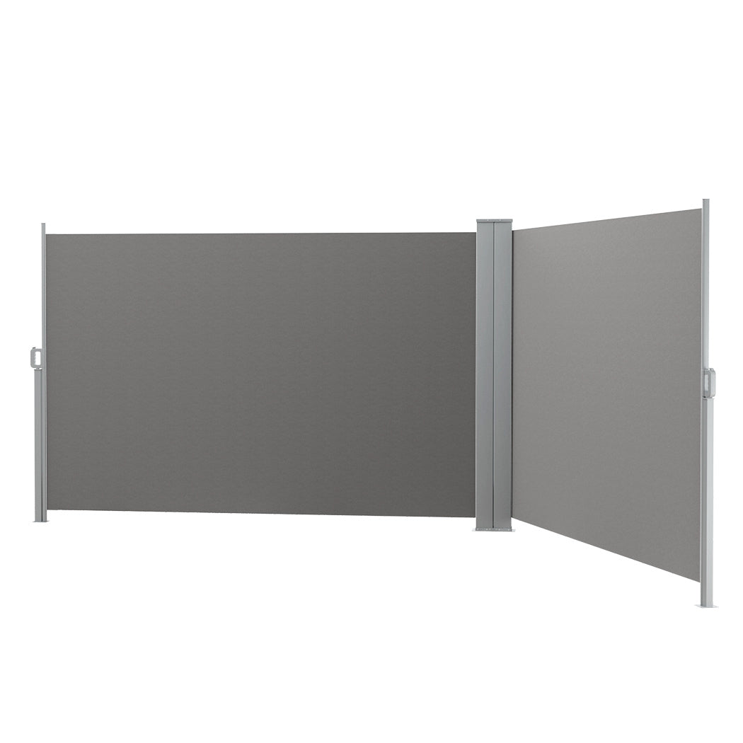 Instahut Side Awning Sun Shade Outdoor Retractable Privacy Screen 1.8X6M Grey Awezingly