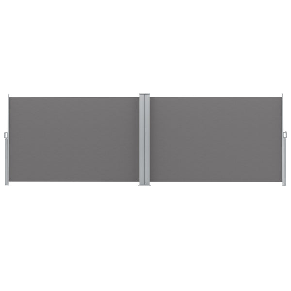 Instahut Side Awning Sun Shade Outdoor Retractable Privacy Screen 1.8X6M Grey Awezingly
