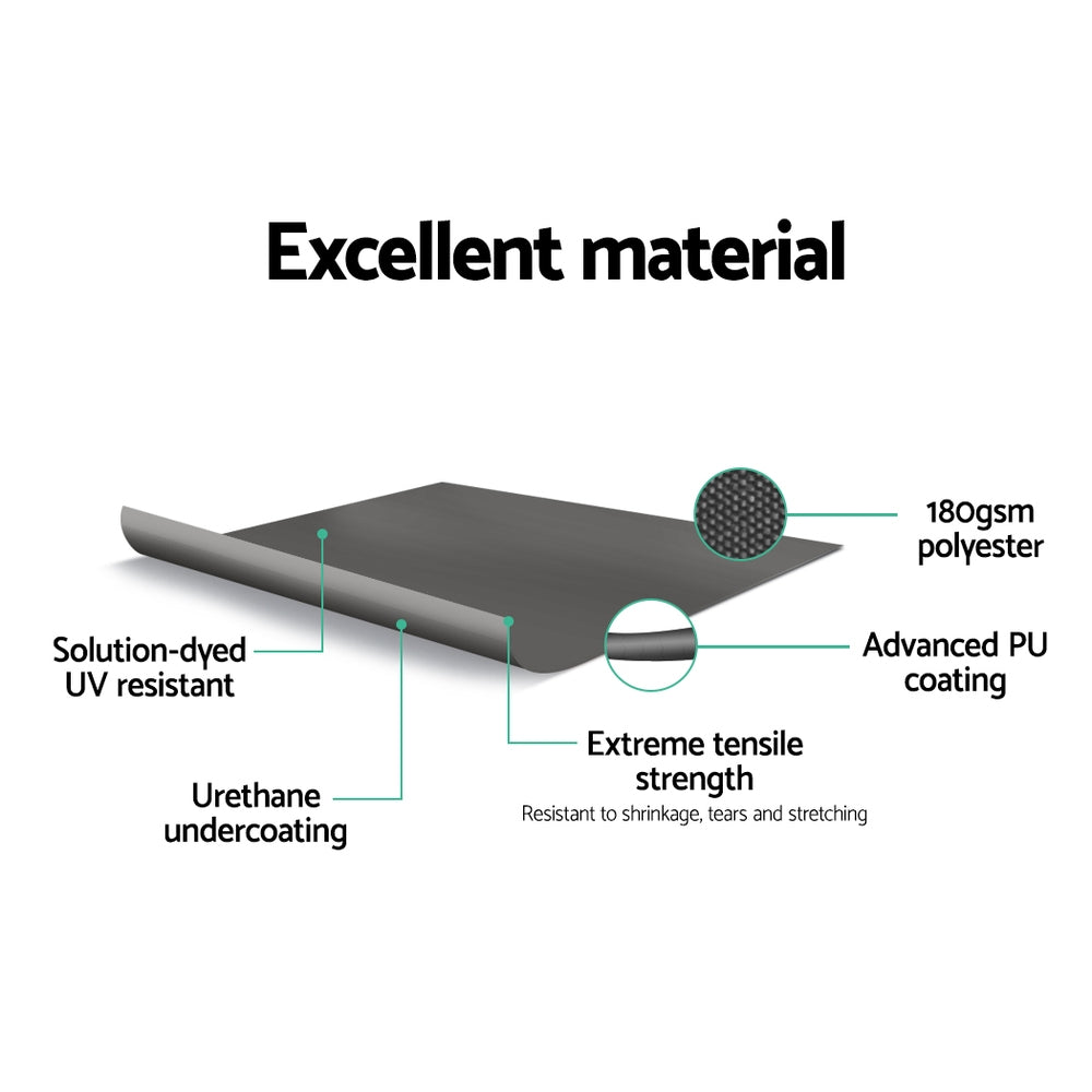 Instahut Side Awning Sun Shade Outdoor Retractable Privacy Screen 1.8X6M Grey Awezingly