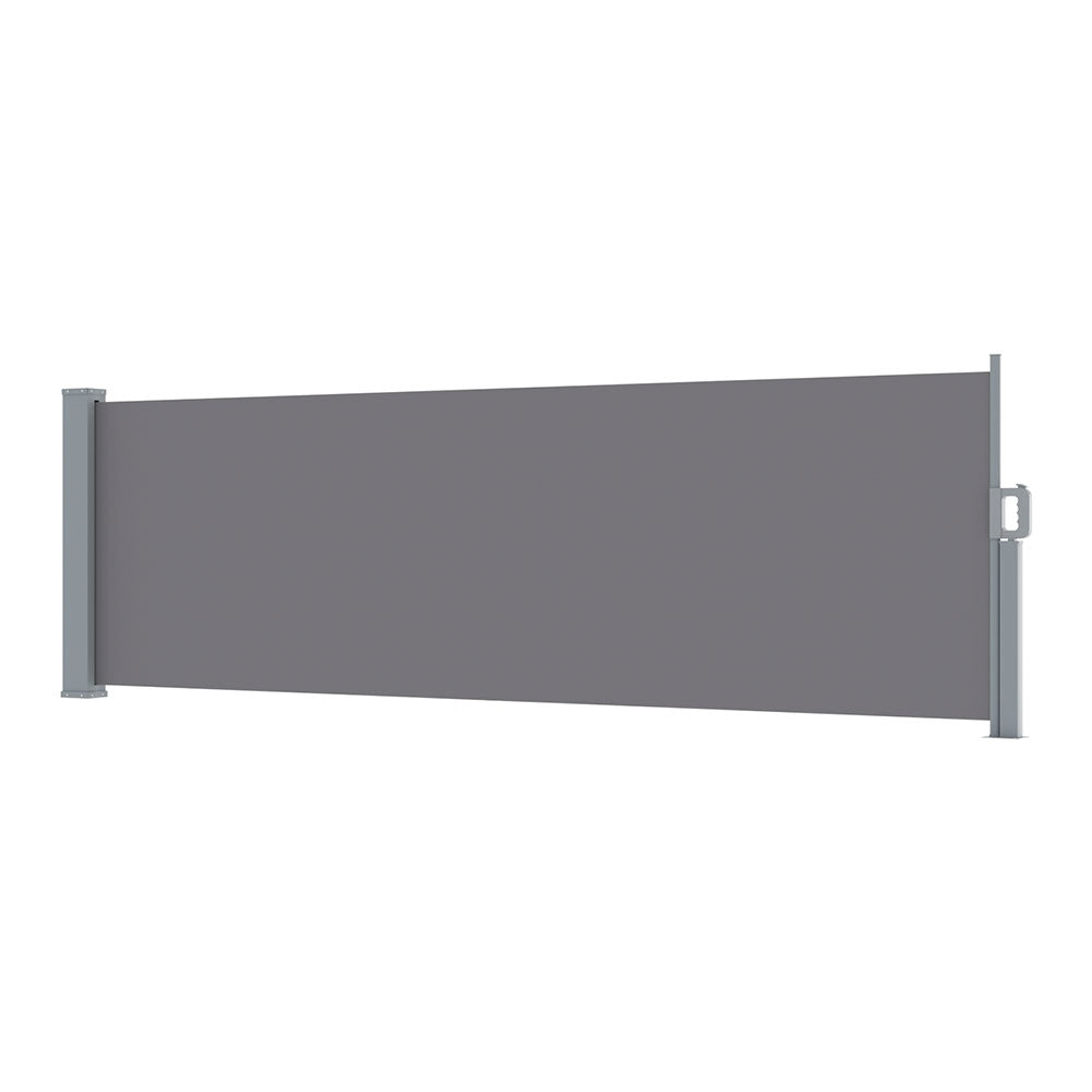 Instahut Side Awning Sun Shade Outdoor Blinds Retractable Screen 1X3M Grey Instahut