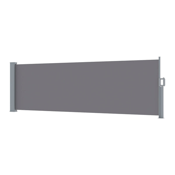 Instahut Side Awning Sun Shade Outdoor Blinds Retractable Screen 1X3M Grey Instahut