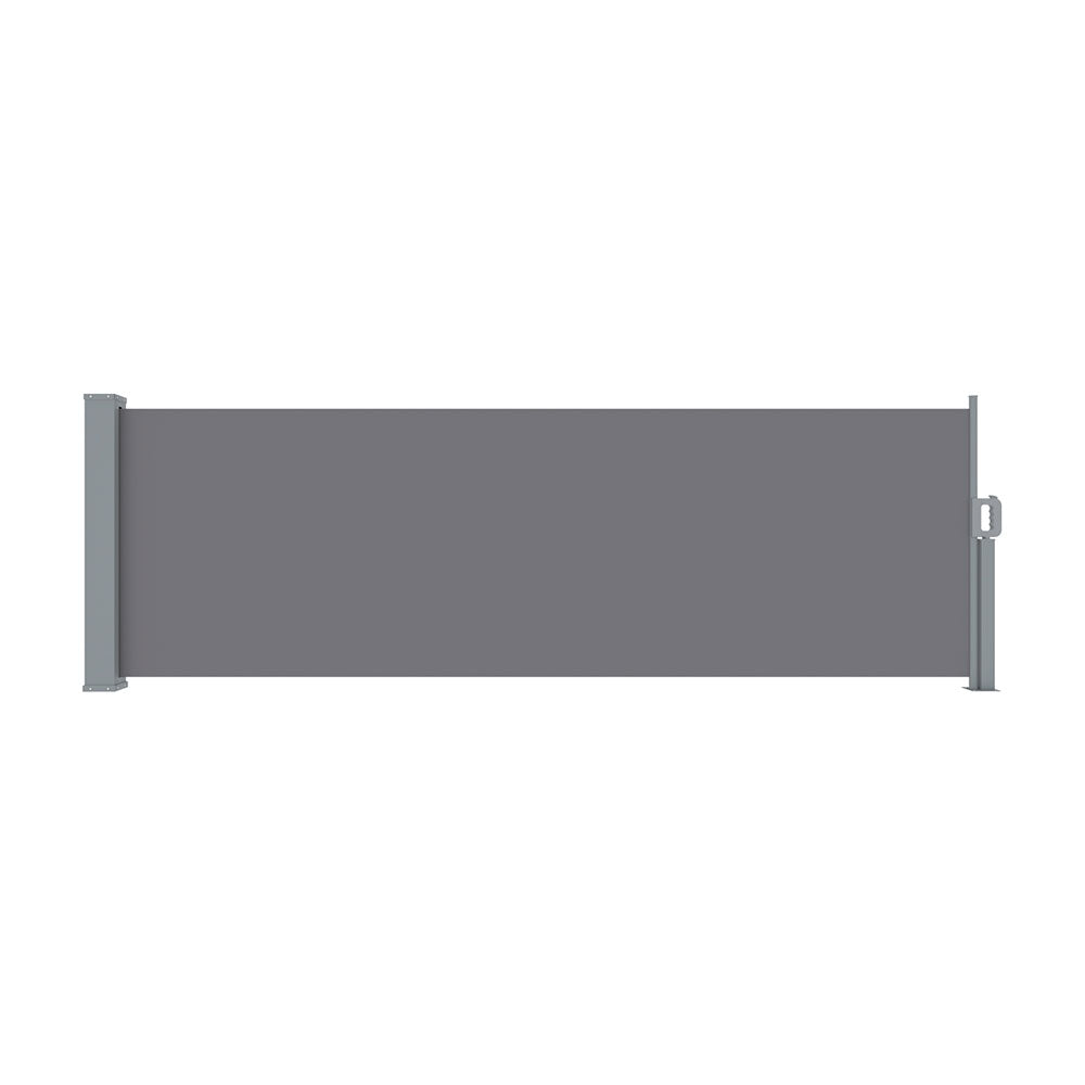 Instahut Side Awning Sun Shade Outdoor Blinds Retractable Screen 1X3M Grey Instahut